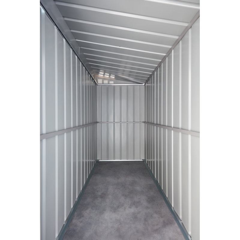 Globel 4 X 8 Lean-To Green Metal Shed, Grey