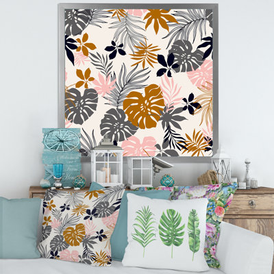 " Tropical Naturepalm Monstera Leaves In Silhouette "