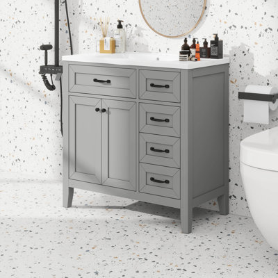 36”Bathroom Vanity With Sink & Drawers