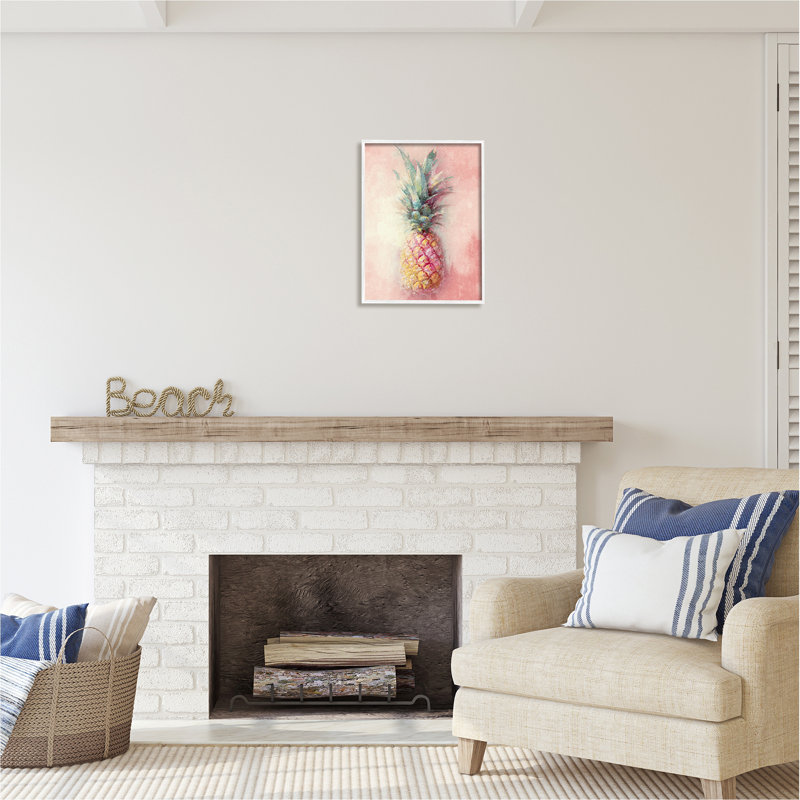 Az-986, reproduction encadrée «Tropical Glam Pineapple» par Ziwei Li, H 20 po x l 16 po x P 1,5 po