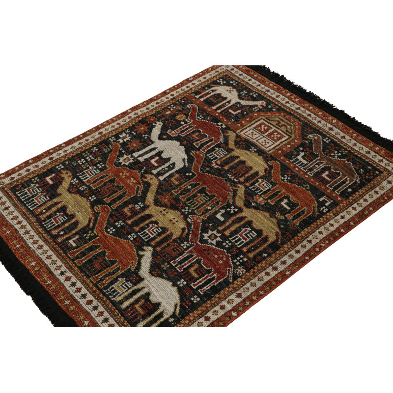 One-of-a-Kind Hand Knotted Area Rug, Rectangle 3'3" x 4'2"