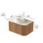 Meuble-lavabo flottant de 30 po avec lavabo en céramique blanc, plateau en pierre frittée et armoire de rangement en contreplaqué, finition grain de bois naturel