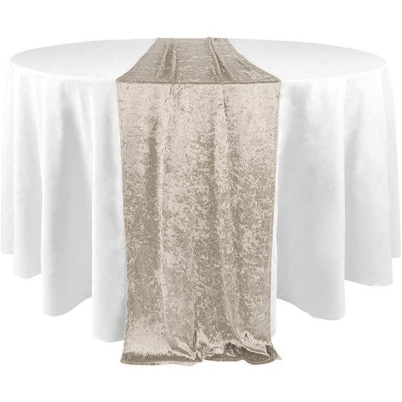 Abye Crush Velvet Table Runner - Premium Heavy Weight Textured Fabric, Wrinkle-Resistant & Luxurious - Wedding/Christmas/Holiday Decor - 14x108 Inch