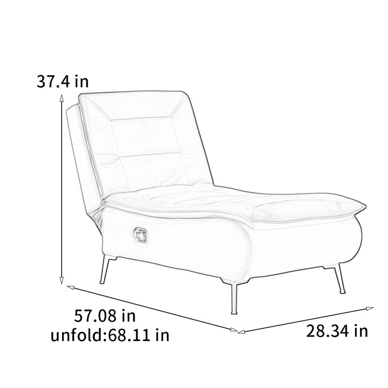 Multi-functional adjustable solid wood recliner, Orange