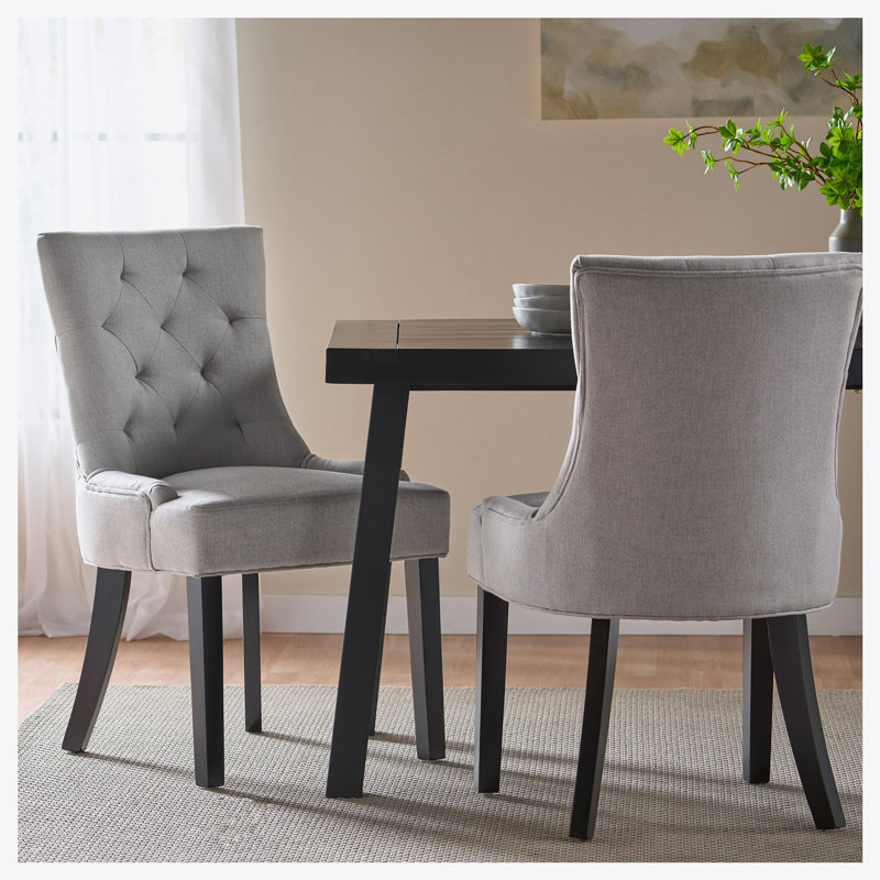 Dining Chairs, Light Grey Fabric