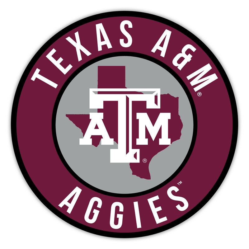 Texas A&M University Bright Line - 16" Circle With State