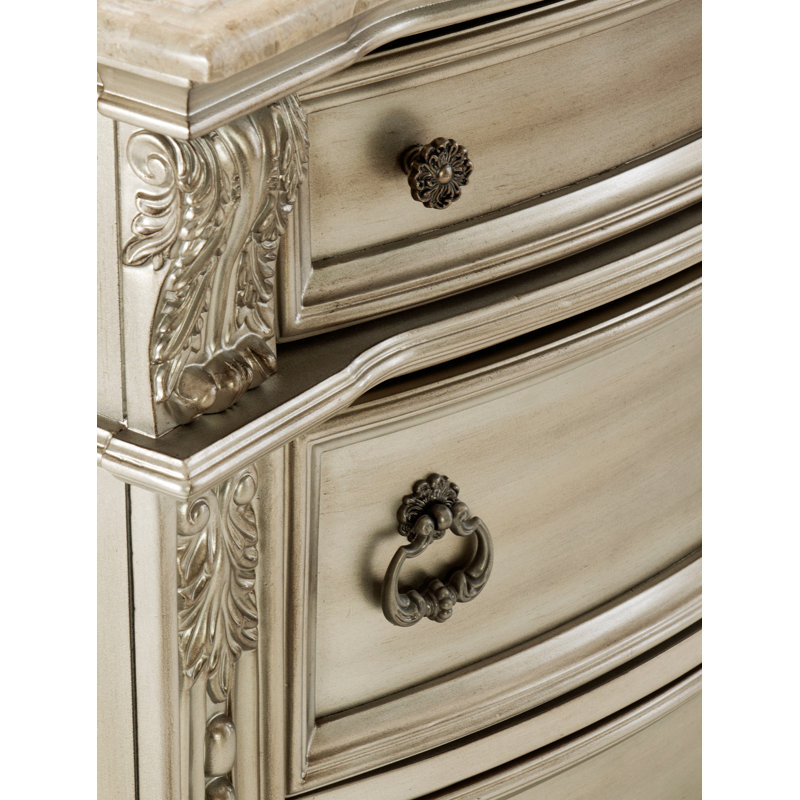 Anndrea 3 - Drawer Nightstand, Silver