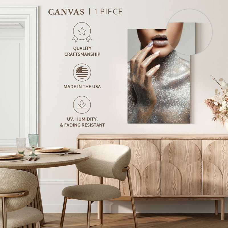 Shuttleworth Silver Glitter Chic, 30" H x 20" W