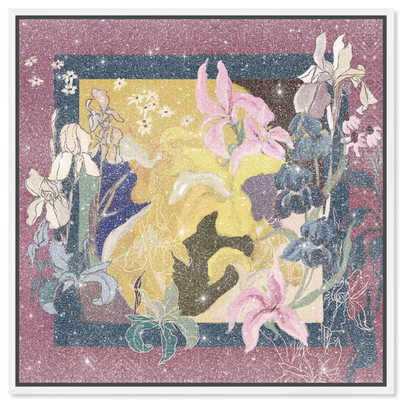 Layered Bloom Canvas Floral & Botanical Print by Oliver Gal, Black Frame, 12 x 12, 13"H x 13"W, White Floater Frame
