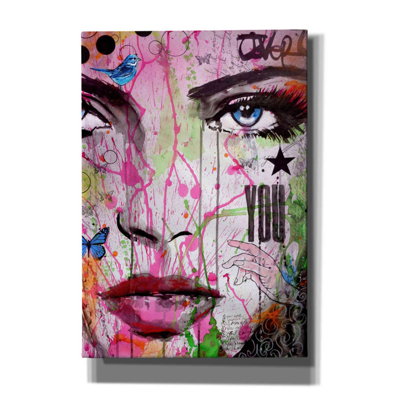 «You» par Loui Jover, toile, art mural, H 26 po x l 18 po x P 0,75 po