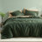 100% Washed Cotton Comforter Set King Size – Avocado Green, Linen-Like Texture, Soft & Breathable Bedding Set, 3-Piece Durable Percale Comforter-123119580-123119591