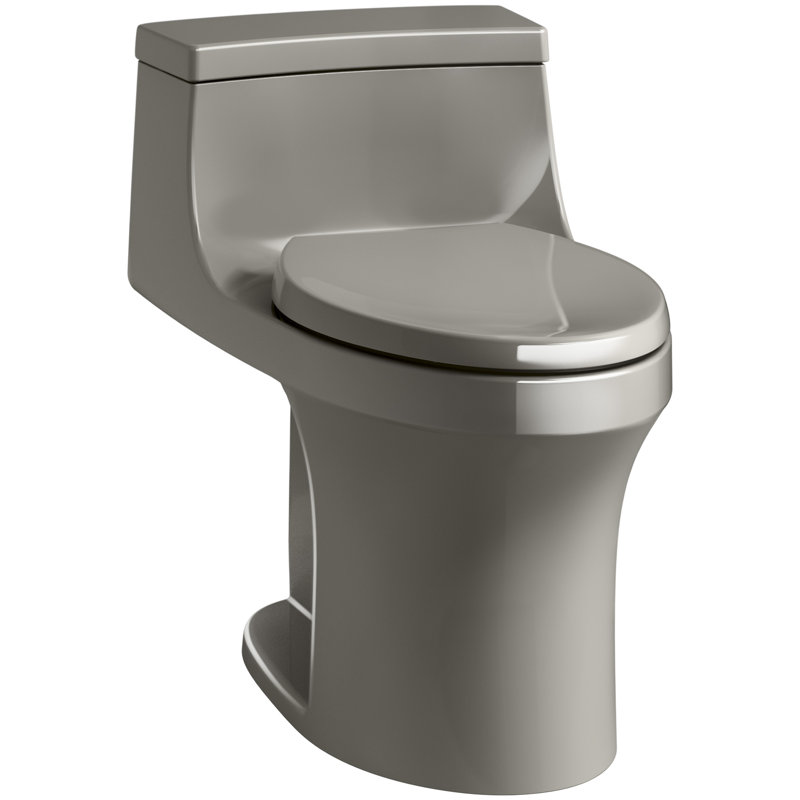 San Souci 1.28 GPF Elongated One-Piece toilet (Seat Included), Cashmere, Right-Hand