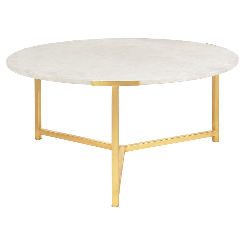 Amelia Frame Coffee Table, Tundra Gray, Gold Leaf