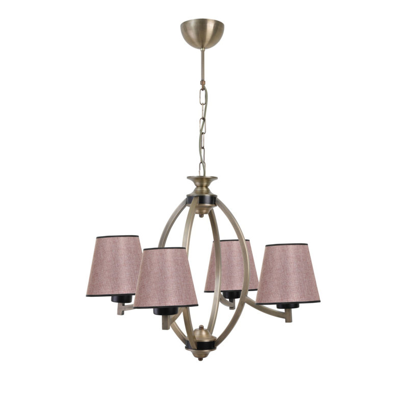 Lustre géométrique à 4 lumières Roberson, Or, Rose