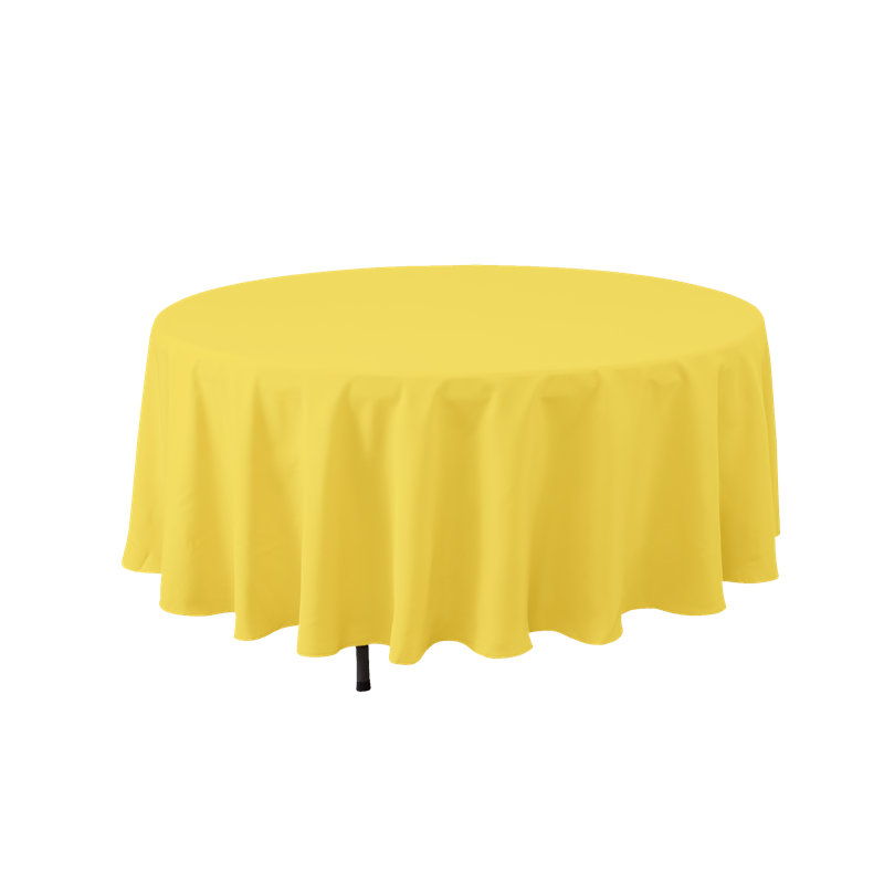 Canary Yellow 108" Round Polyester Tablecloth