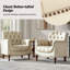 Fauteuil en cuir véritable capitonné Annja-87637091
