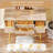 4-Drawer Vanity Desk With LED Mirror & Carved Details, Fluted Makeup Table With Metal Legs And PU Stool, Carved Dressing Table With Jewelry Storage For Bedroom