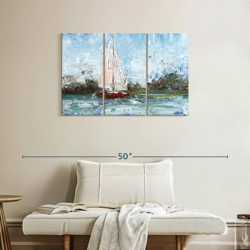 Mehar Here We Go A Sailing, 24" H x 38" W