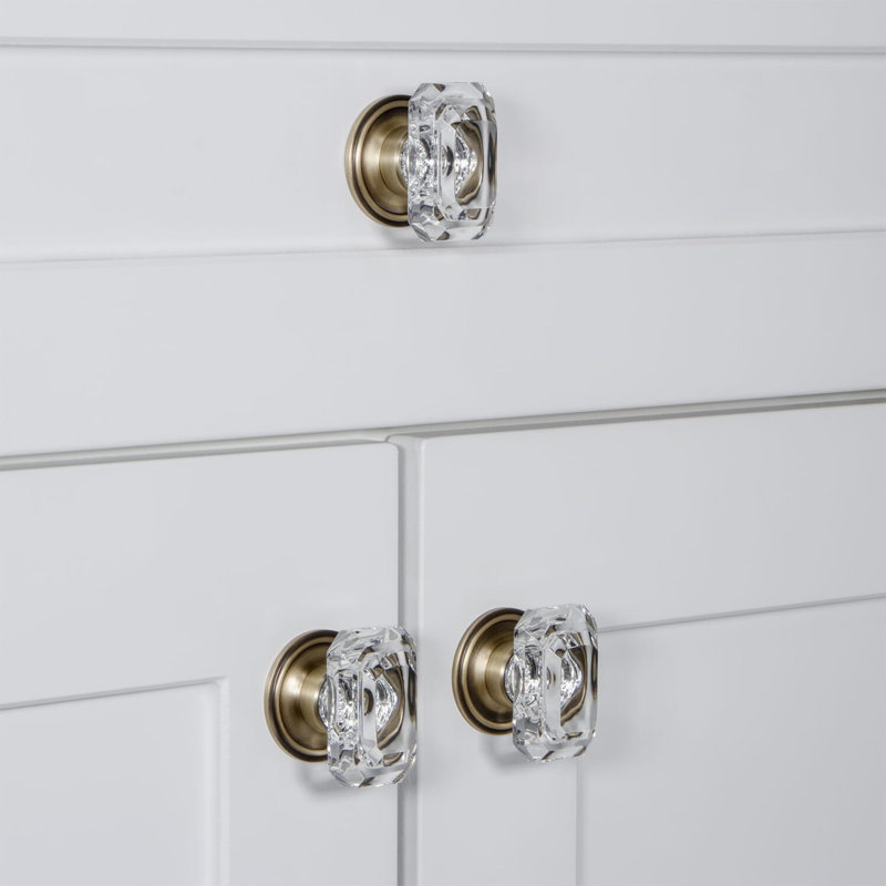 Baguette Cabinet Knob, Vintage Brass