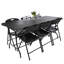 Lavish Home 6-Foot Portable Folding Table, Black