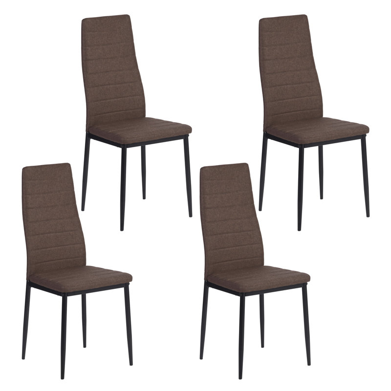 Mykyah 47cm H Fabric Upholstered Side Chair, Brown, Black