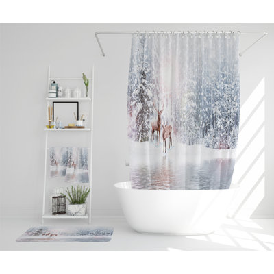 Naudiya Polyester Shower Curtain Set