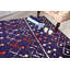 Tapis géométrique bleu / rouge-53918587