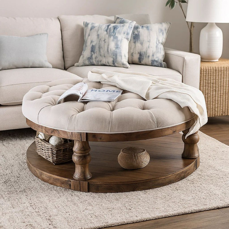 Table basse Scaggs, Beige/brun, 20" H x 48" W x 48" D