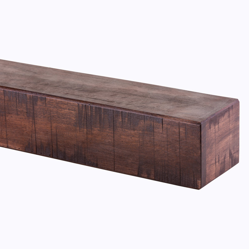 Tablette de manteau de foyer rustique, 60", Chocolat noir, 6.25"