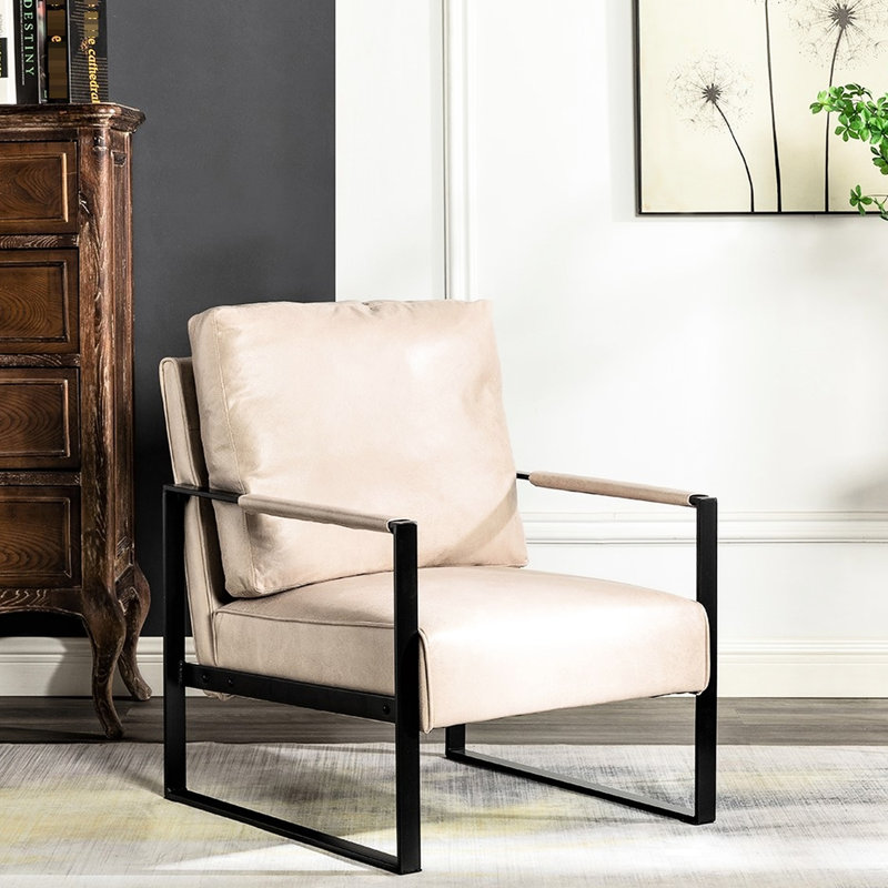 Chaise et cadre en microfibre Hillcrest, Chameau clair