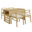 Modern 5-Piece 47.2'  Wood Square Dining Table Set With Two 11.8-Inch Drop Leaves, Compact Storage Shelf Kitchen Table Set With Upholstered Chairs For 4 People, Extendable