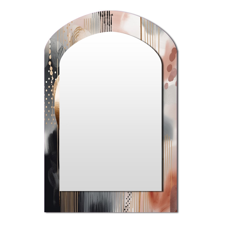 Miroir mural arqué rose, 43 po x 33 po