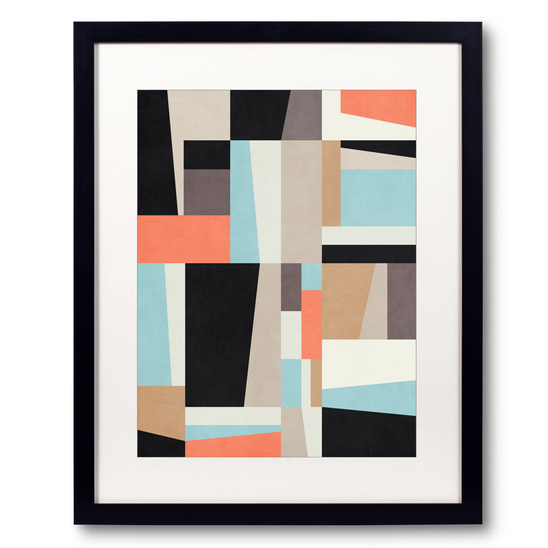Geometric Pattern Print by Angel Estevez, Black Framed Paper, 31.25" H x 25.25" W
