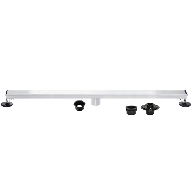 Kingston Brass Watercourse 72-Inch Stainless Steel Linear Shower Drain With Flange And Hair Trap, Polished Chrome