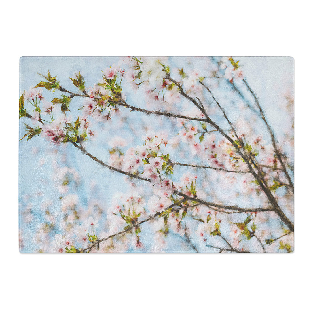 Tempered Glass Cherry Blossom Tree Chopping Board