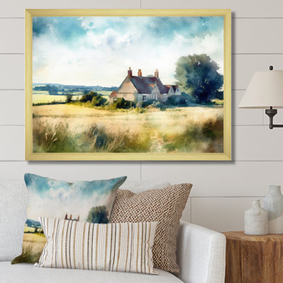 «Runako England Small Town Cottage I - Landscape Cottage», art mural encadré
