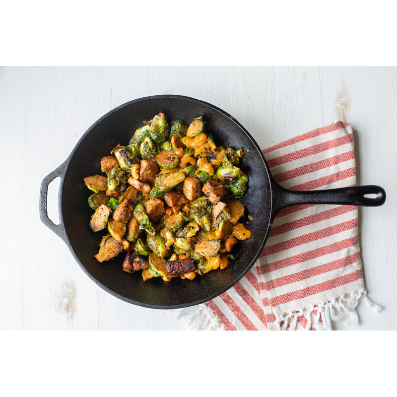 12.5 Inch Black Cast Iron Chef Style Wok