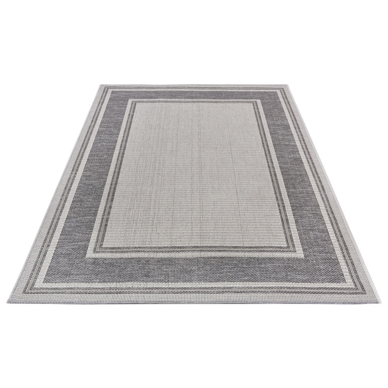 Machine Woven Grey Indoor / Outdoor Rug, Rectangle 150 x 76cm