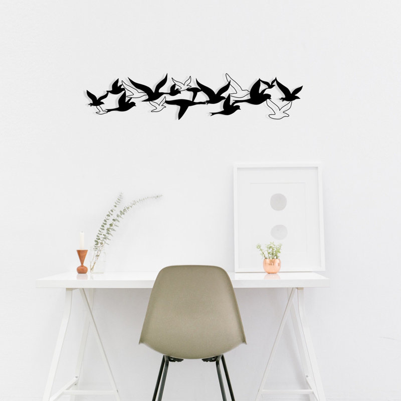 Decorative Metal Wall Accessory, Black, 27.2 x 5.9 inches | 100% Metal Construction, Thickness: 0.05 inches | Stylish Home Decor for Living Room, Office, or Entryway, Durable and Elegant Design