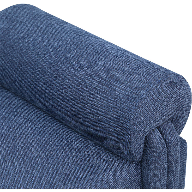 Banc rembourré Stefano, Tissu en polyester bleu marine