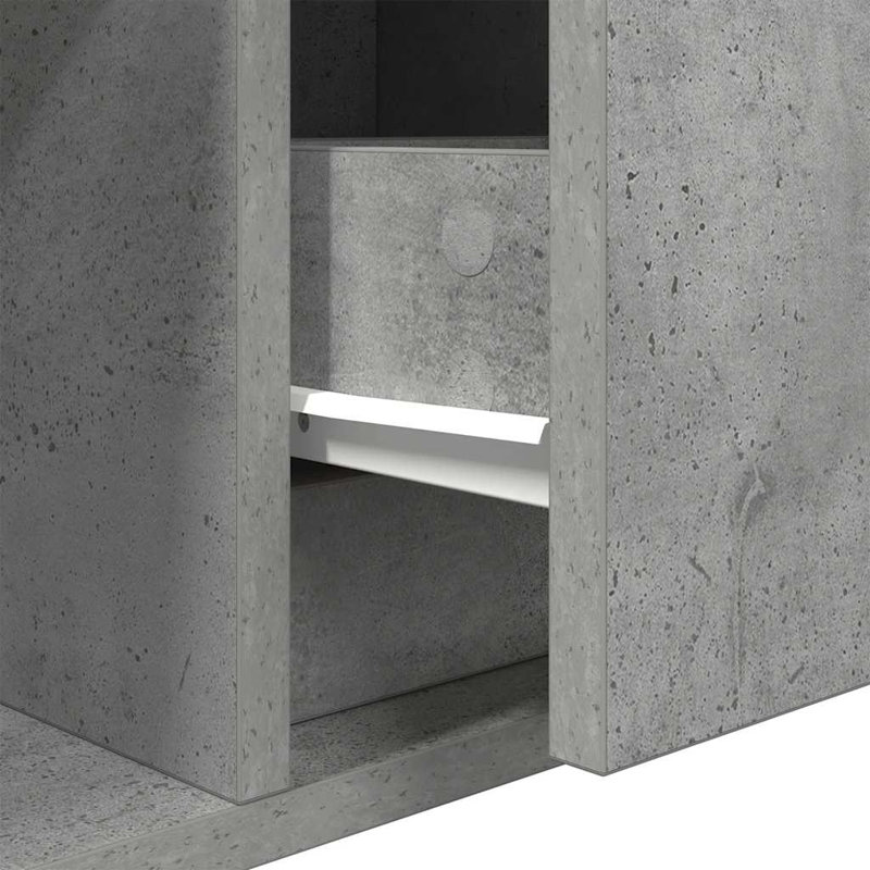 TV Cabinet 80X31x25.5 Cm Engineered Wood, 60 cm, Concrete Grey