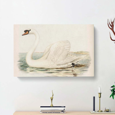 White Swan by Von Wright - Wrapped Canvas