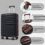 Ensemble de valises de voyage en PP de qualité supérieure, ensemble de valises à verrou TSA de 3 pièces de tailles 20, 24 et 28 pouces avec roulettes pivotantes à 360 °, noir et brun