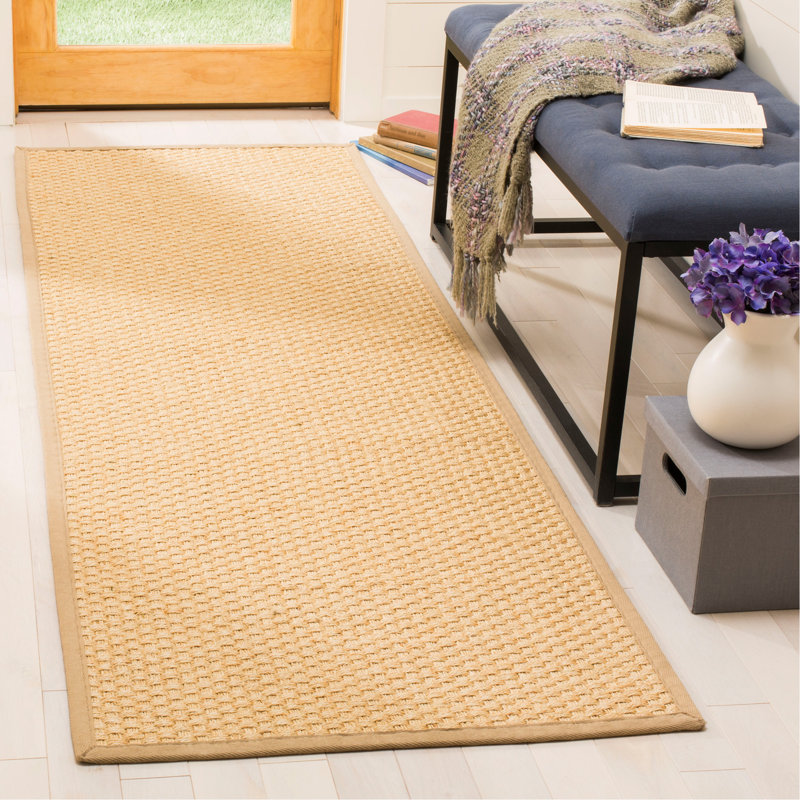 Tapis beige en jute / sisal Chalfant, Tapis de couloir 2 pi 6 po x 8 pi