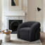 Fauteuil demi-tonneau pivotant rembourré Aunna-249351917