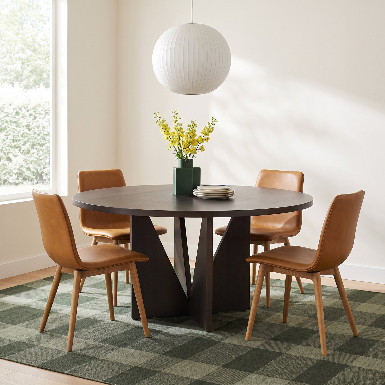 Gillespie 60" Geometric Cutout Base Dining Table