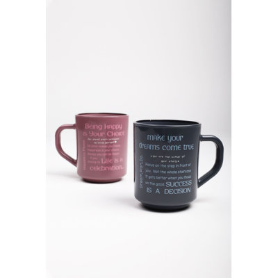Ensemble de grandes tasses 100% verre de qualité supérieure (2 pièces), couleur fumée et damson, 2,5 x 2,5 x 3,5 pouces | Capacité de 8,3 oz liq. Chacune | Idéal pour le café, le thé et les boissons chaudes | Lavage à la main recommandé pour la durabilité et le style