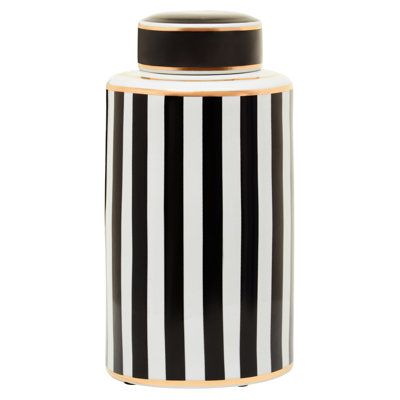 Aleily Black and White Ceramic Decorative Urn