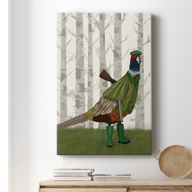 Toile tendue avec châssis Pheasant, H 18 po x l 12 po x P 1 po