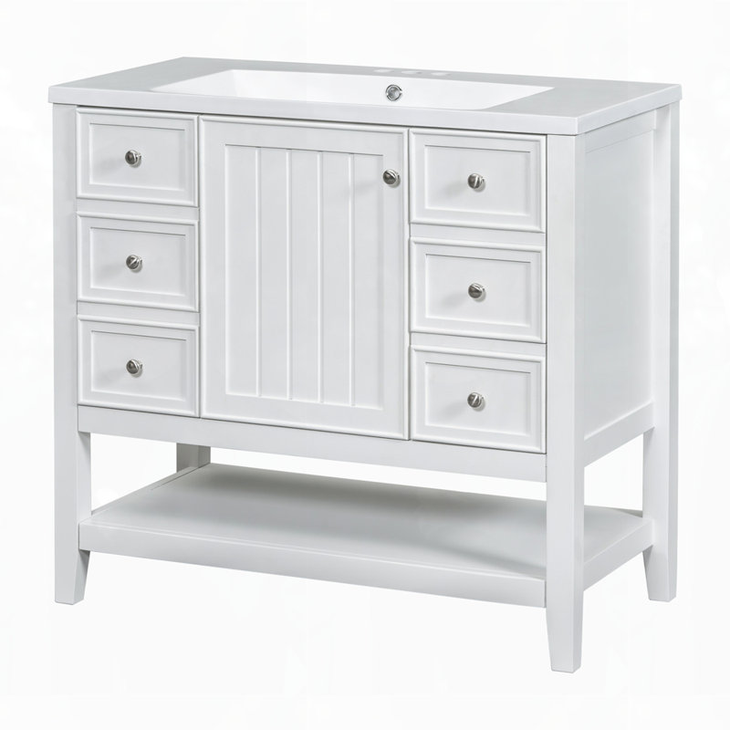 Meuble-lavabo en céramique 36 po, Blanc